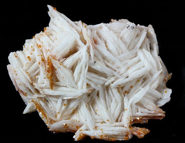 Pink Bladed Barite Dusted With Vanadinite Crystals #56257